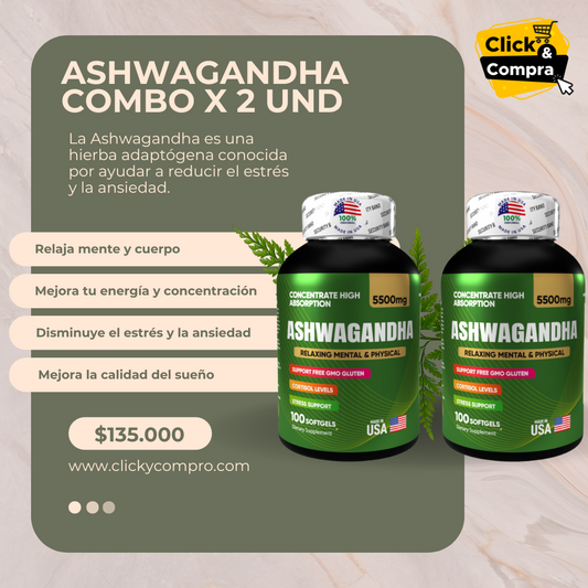 ASHWAGANDHA ORIGINAL CÁPSULAS EN GEL COMBO X2